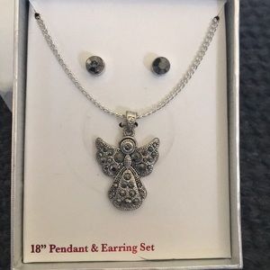 18” Angel Pendant & Earring Set